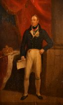 Early 19th Century English School. A Full-Length Portrait of King William IV, Oil on panel, 33.5"