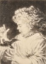 After Peter Paul Rubens (1577-1640) Flemish. 'A Child with a Bird', Etching, bears a signature in