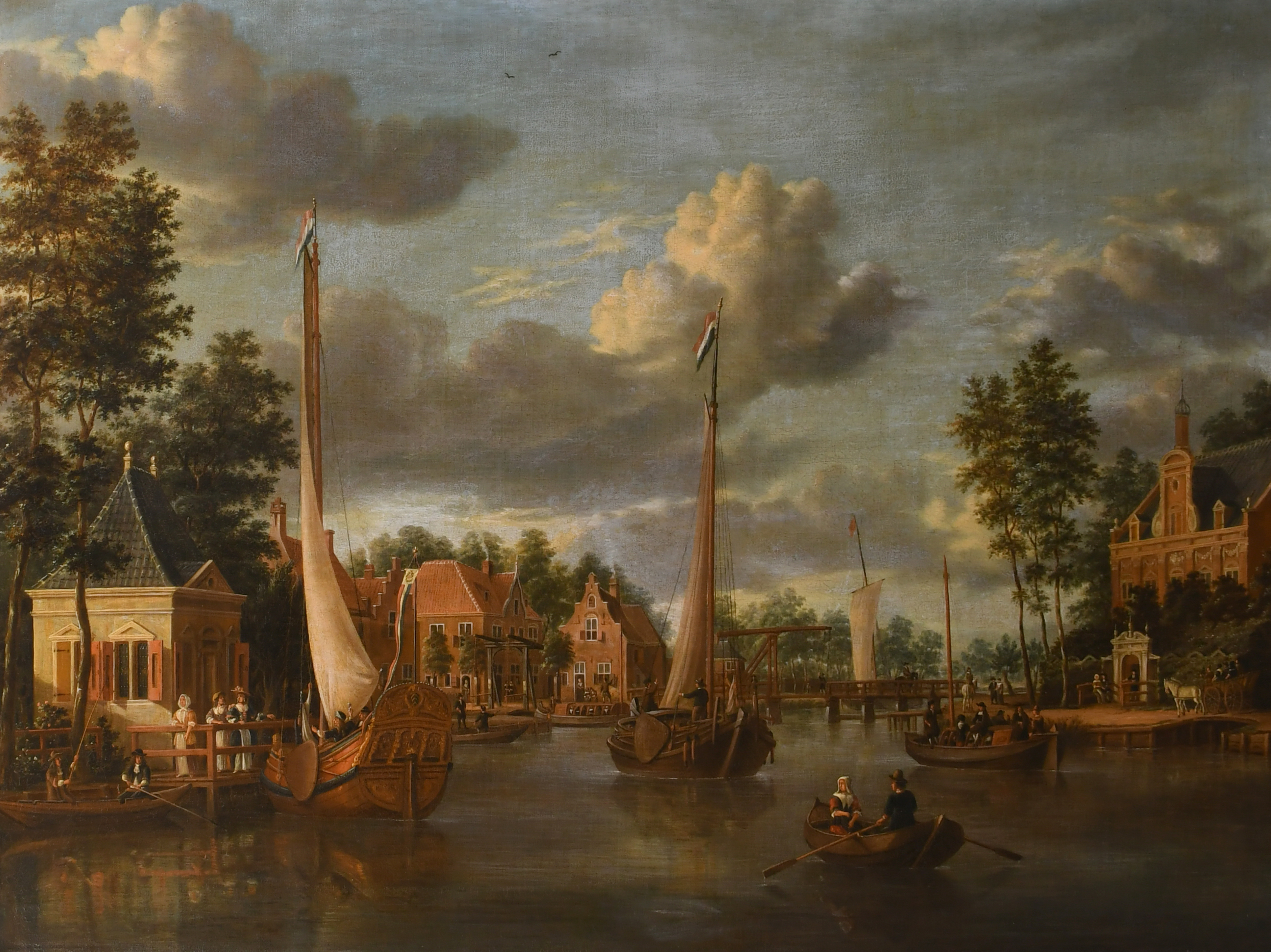 Circle of Jacob Storck (1641-1692) Dutch. A Capriccio View of Maarsen, Oil on canvas, 30" x 42" (