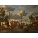 Circle of Jacob Storck (1641-1692) Dutch. A Capriccio View of Maarsen, Oil on canvas, 30" x 42" (