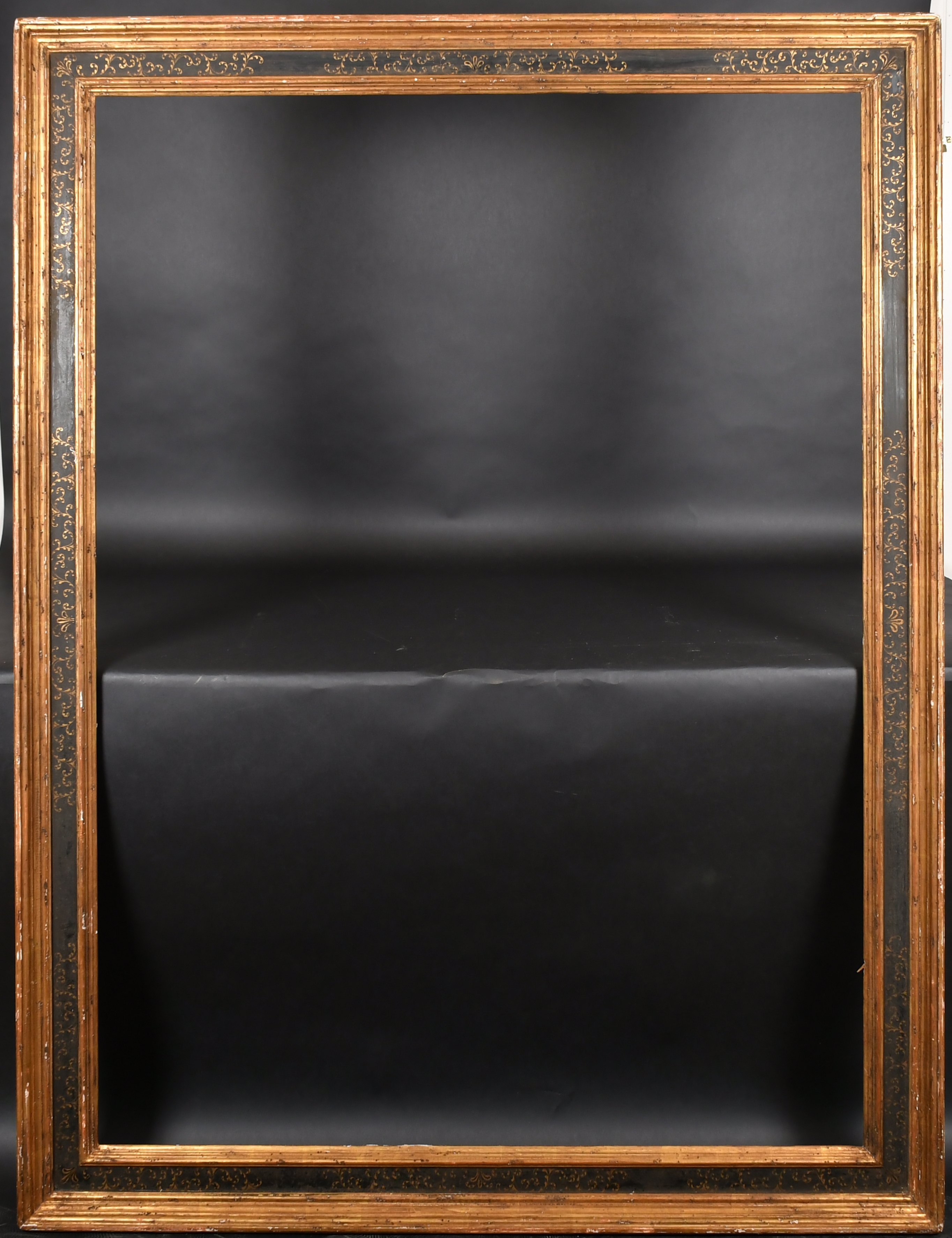 20th Century English School. A Gilt Composition Frame, with an ornately painted black centre, rebate - Image 2 of 3