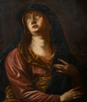 Manner of Guido Reni (1575-1642) Italian. Penitent Magdalene, Oil on canvas, unframed 29.25" x