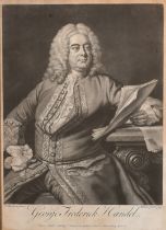 After Thomas Hudson (1701-1779) British. Portrait of George Frederick Handel, Mezzotint by John