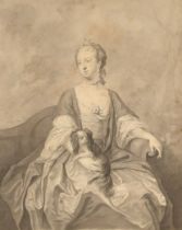 After Joshua Reynolds (1723-1792) British. Drawing of Lady Caroline Spencer, Duchess of Marlborough,