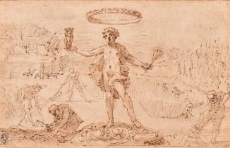 Late 16th Century Northern European School. 'Allegory of Summer', Ink, chalk and wash, with a