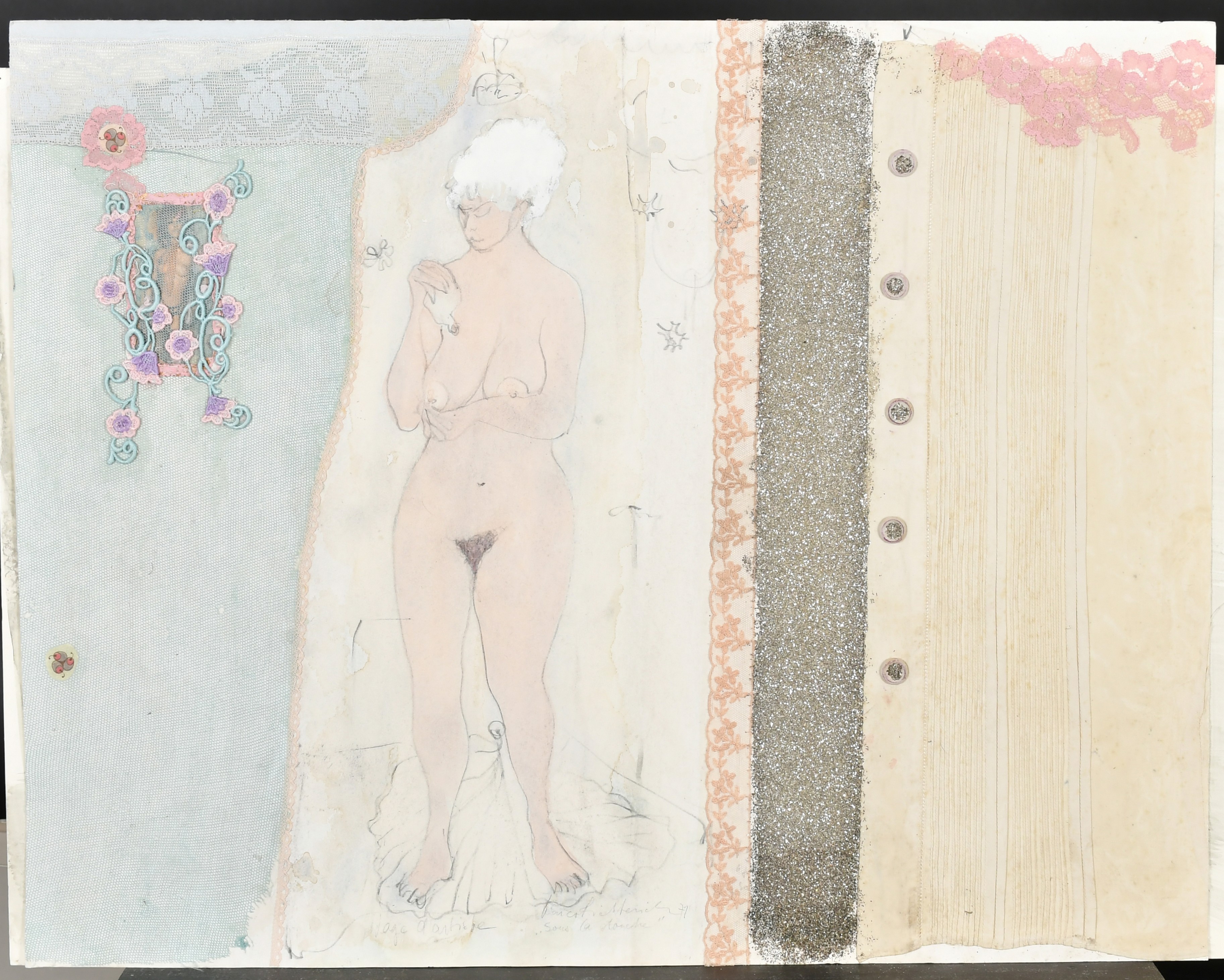 Marco Richterich (1929-1997) Swiss. "Intimite dans l'Atelier', Watercolour and pencil, Signed, - Image 8 of 13