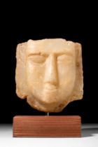 SOUTH ARABIAN ALABASTER FACE STELE