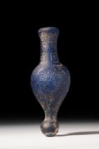 ISLAMIC COBALT BLUE GLASS BOTTLE