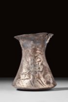 ANCIENT ELAMITE SILVER BEAKER WITH STAGS