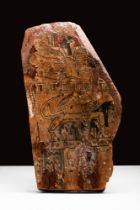 LARGE EGYPTIAN WOODEN PART OF SARCOPHAGUS