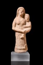 PARTHIAN TERRACOTTA MOTHER GODDESS HOLDING CHILD