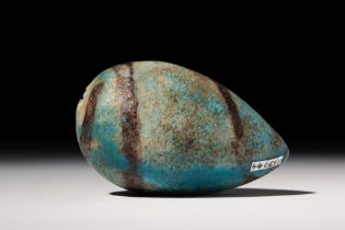 EGYPTIAN FAIENCE VOTIVE MODEL OF A FIG