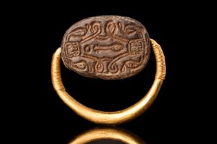 EGYPTIAN SWIVEL RING WITH A SCARAB