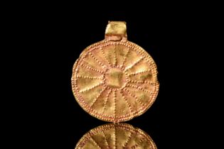 GREEK HELLENISTIC GOLD SUN PENDANT