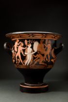 ATTIC BELL KRATER WITH DIONYSUS AND ARIADNE ATTRIBUTED TO A TELOS PAINTER