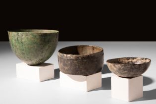 GROUP OF THREE ROMAN BRONZE BOWLS