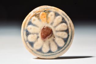 EGYPTIAN WHITE FAIENCE EAR PLUG