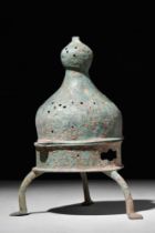 KHORASAN BRONZE TRIPOD INCENSE BURNER