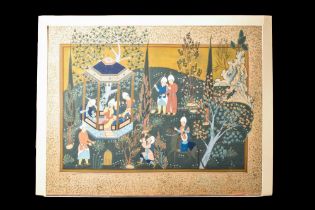 PERSIAN PAINTING ON SILK WITH THE SCENE FROM 'HAFT AWRANG' by JAMI