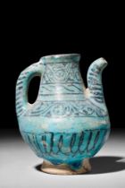 RAQQA TURQUOISE GLAZED POTTERY PITCHER