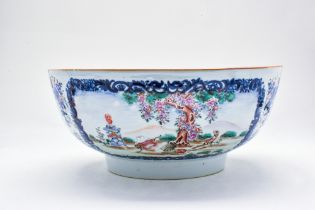 CHINESE CANTON ENAMEL PUNCH BOWL