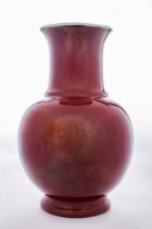 CHINESE FLAMBE-GLAZED "OXBLOOD" PORCELAIN VASE