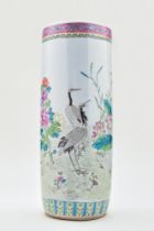 CHINESE FAMILLE ROSE PORCELAIN UMBRELLA STAND