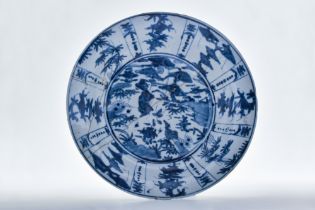 CHINESE BLUE AND WHITE KRAAK BOWL