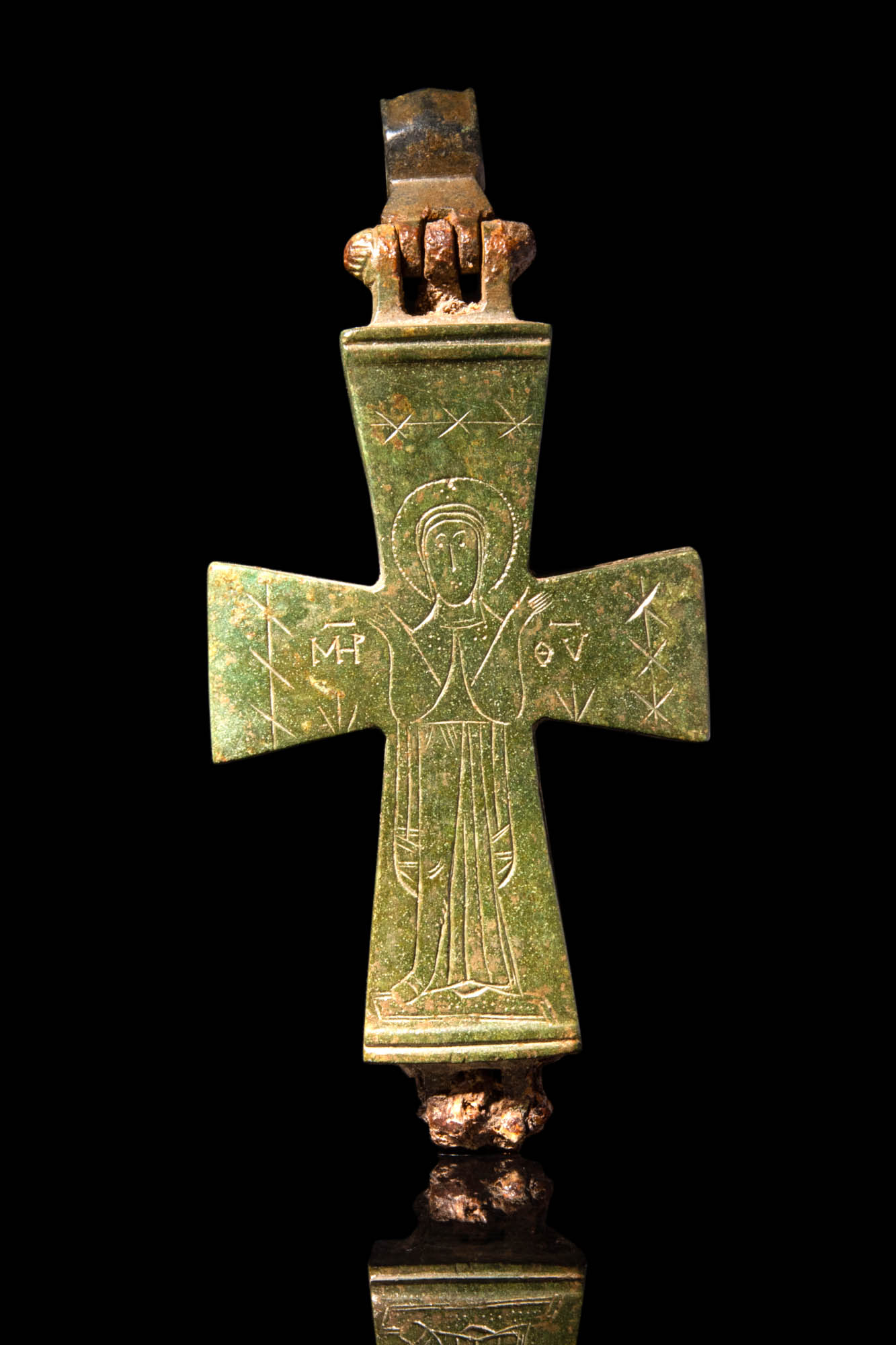 BYZANTINE BRONZE ENCLOPION DECORATED WITH CRUCIFIX - Image 2 of 4