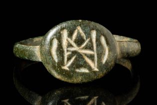 BYZANTINE BRONZE RING WITH MONOGRAM