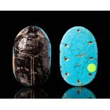 EGYPTIAN FAIENCE FUNERARY SCARAB