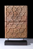 SELJUK TERRACOTTA PAIR OF DECORATIVE TILES