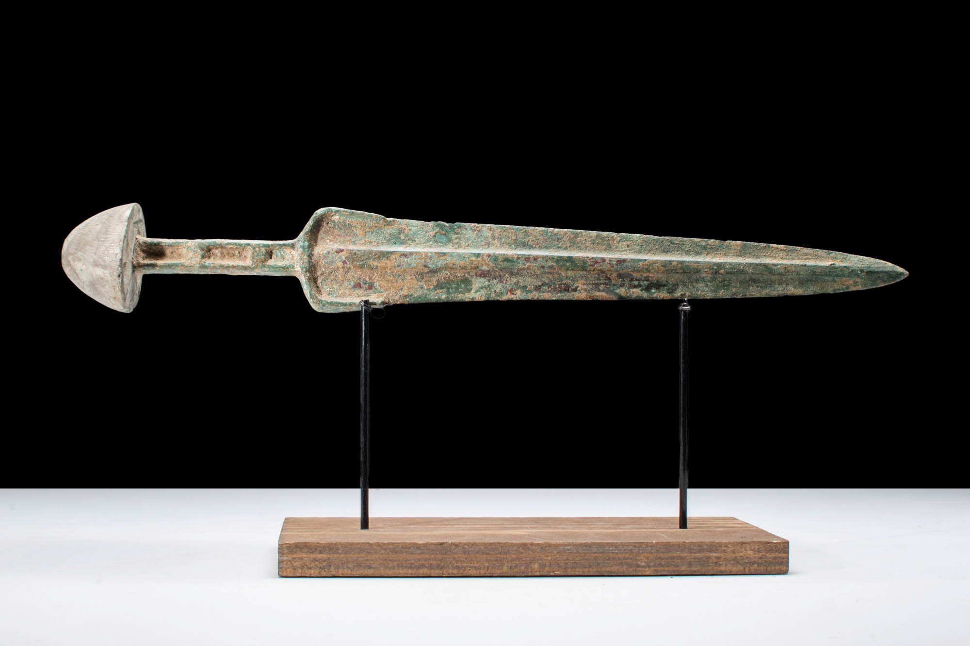 ANCIENT BRONZE SWORD WITH STONE POMMEL - Image 2 of 4
