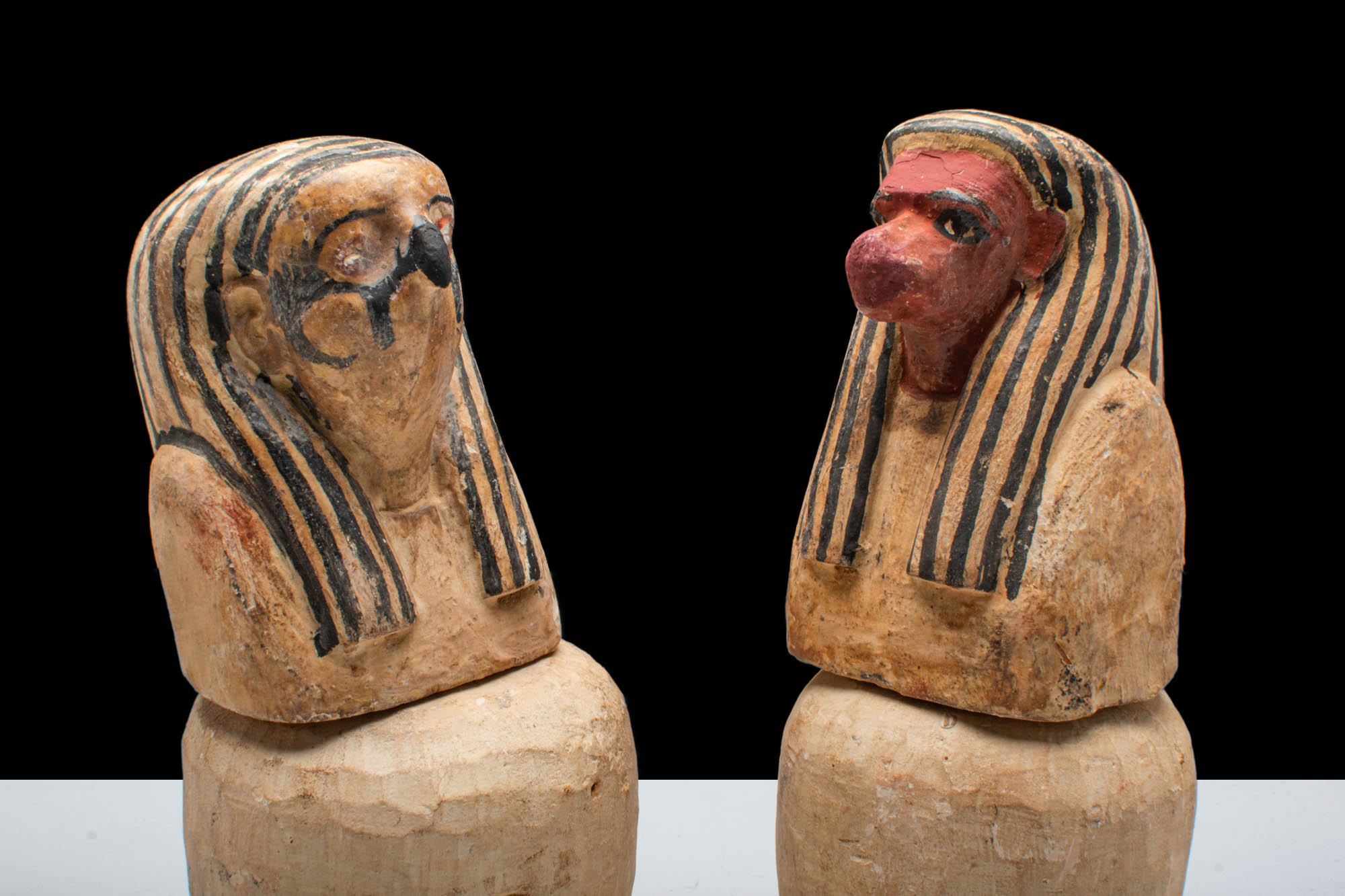 RARE EGYPTIAN STONE AND WOOD PSEUDO-CANOPIC JARS - Image 6 of 6