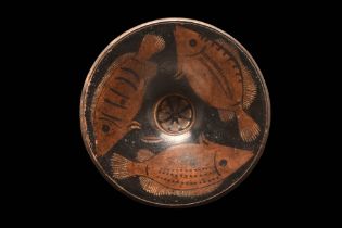 APULIAN RED-FIGURED FISH PLATE