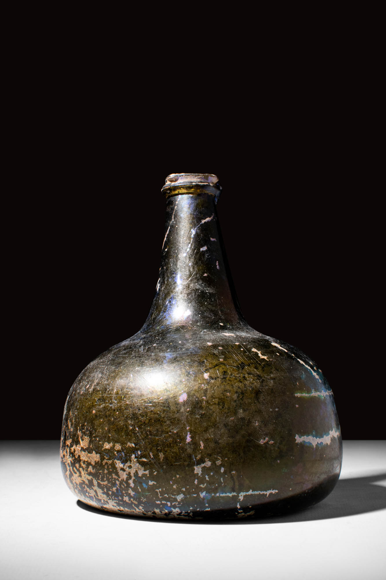 POST MEDIEVAL BLUE GLASS WINE OR RUM BOTTLE - Image 2 of 4