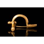 HEAVY ROMAN GOLD CROSSBOW BROOCH