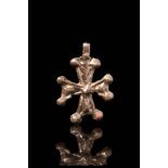 EARLY BYZANTINE BRONZE CROSS PENDANT