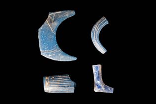 FOUR EGYPTIAN GLASS INLAYS