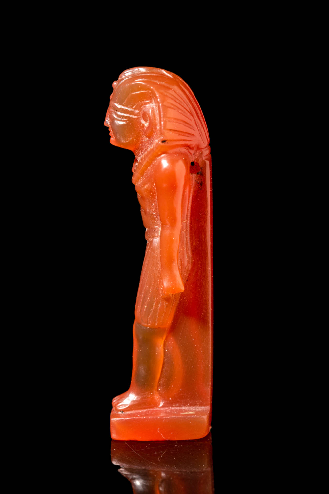 EGYPTIAN CARNELIAN AMULET OF STANDING PHARAOH - Image 3 of 5