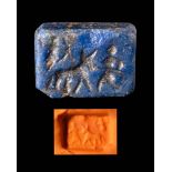 BRONZE AGE LAPIS LAZULI STAMP SEAL