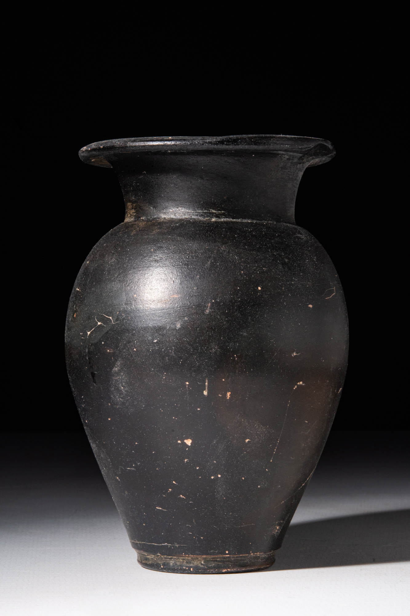 GREEK BLACK-GLAZE JUG WITH HANDLE