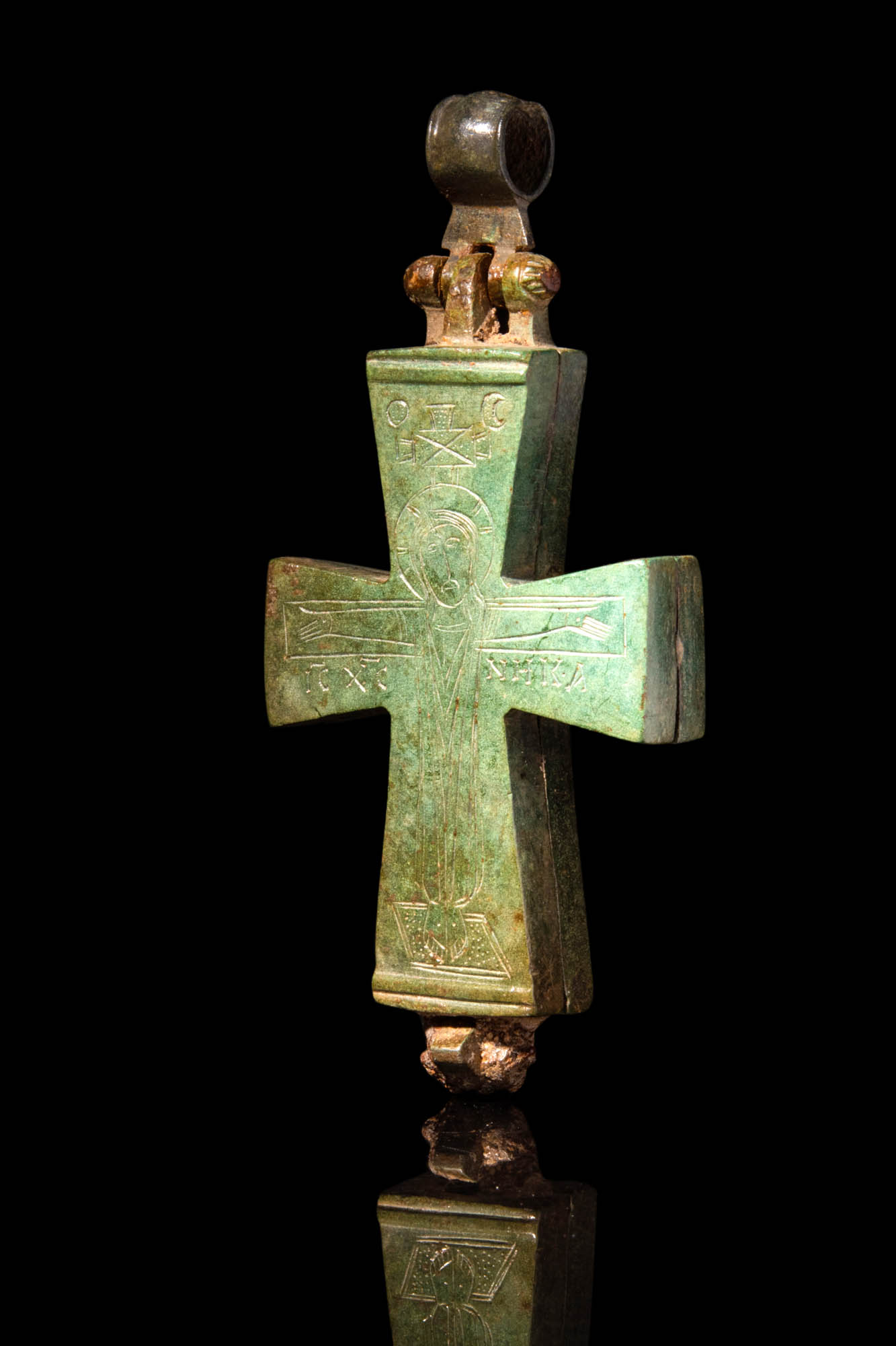 BYZANTINE BRONZE ENCLOPION DECORATED WITH CRUCIFIX - Image 3 of 4