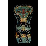 EGYPTIAN FAIENCE SHROUD WITH FOUR SONS OF HORUS