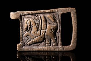 BYZANTINE BRONZE BUCKLE BELT WITH GRIFFIN