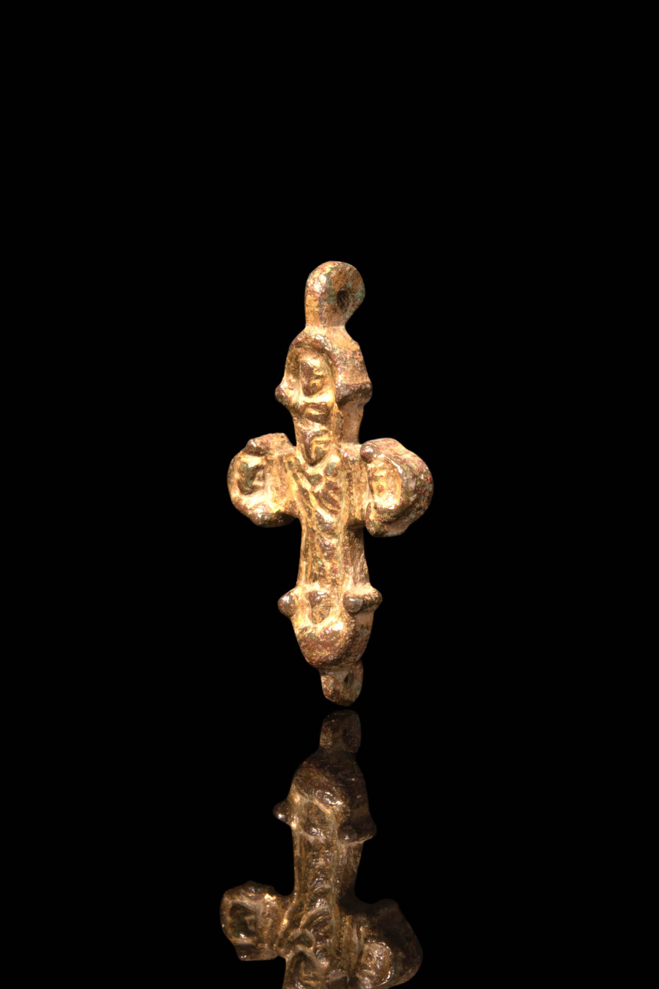 BYZANTINE BRONZE CROSS PENDANT DECORATED WITH CRUCIFIX - Bild 2 aus 3