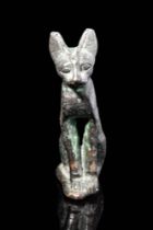 EGYPTIAN BRONZE CAT FIGURE