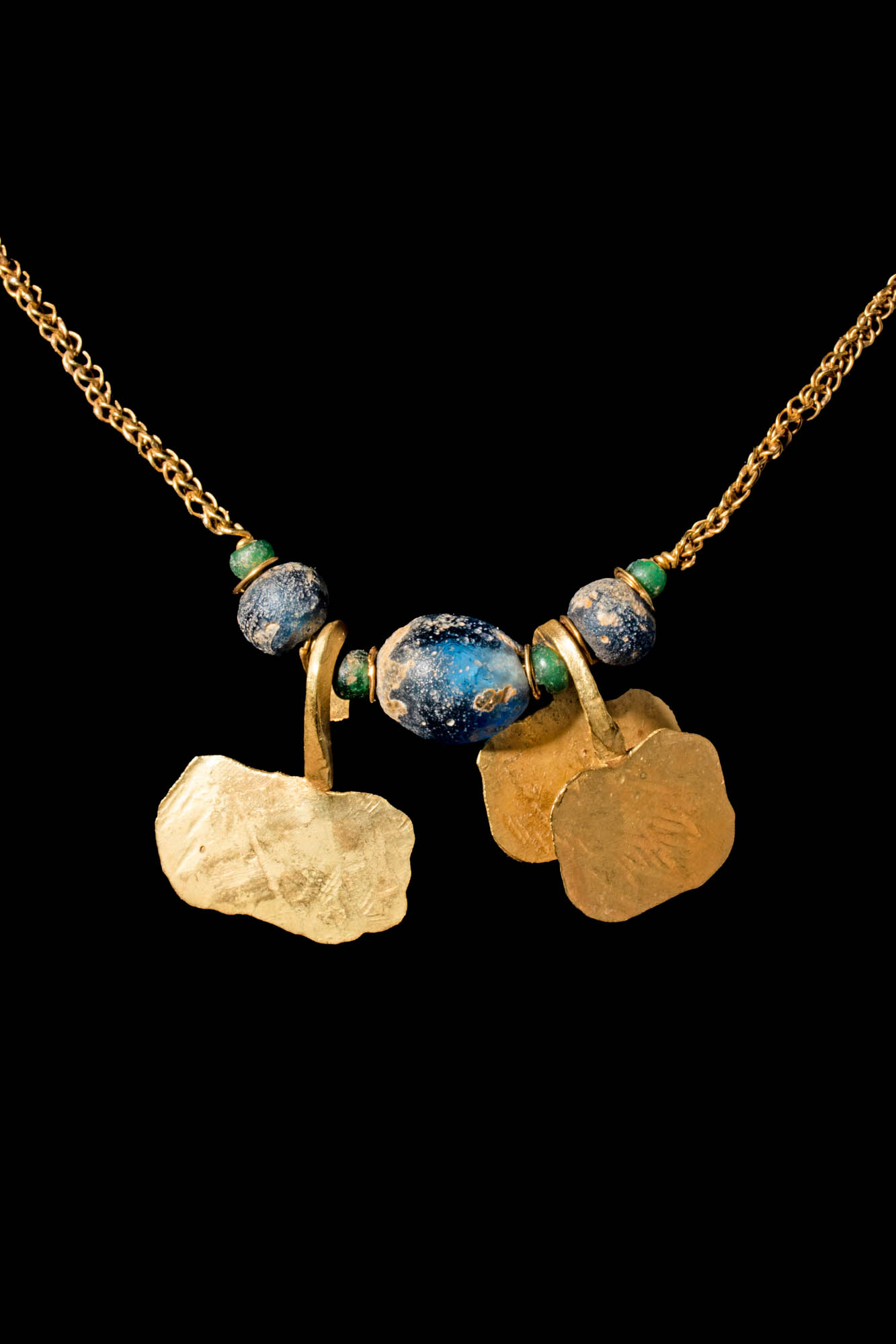 GOLD NECKLACE WITH EGYPTIAN GOLD PENDANTS AND BEADS - Image 4 of 8
