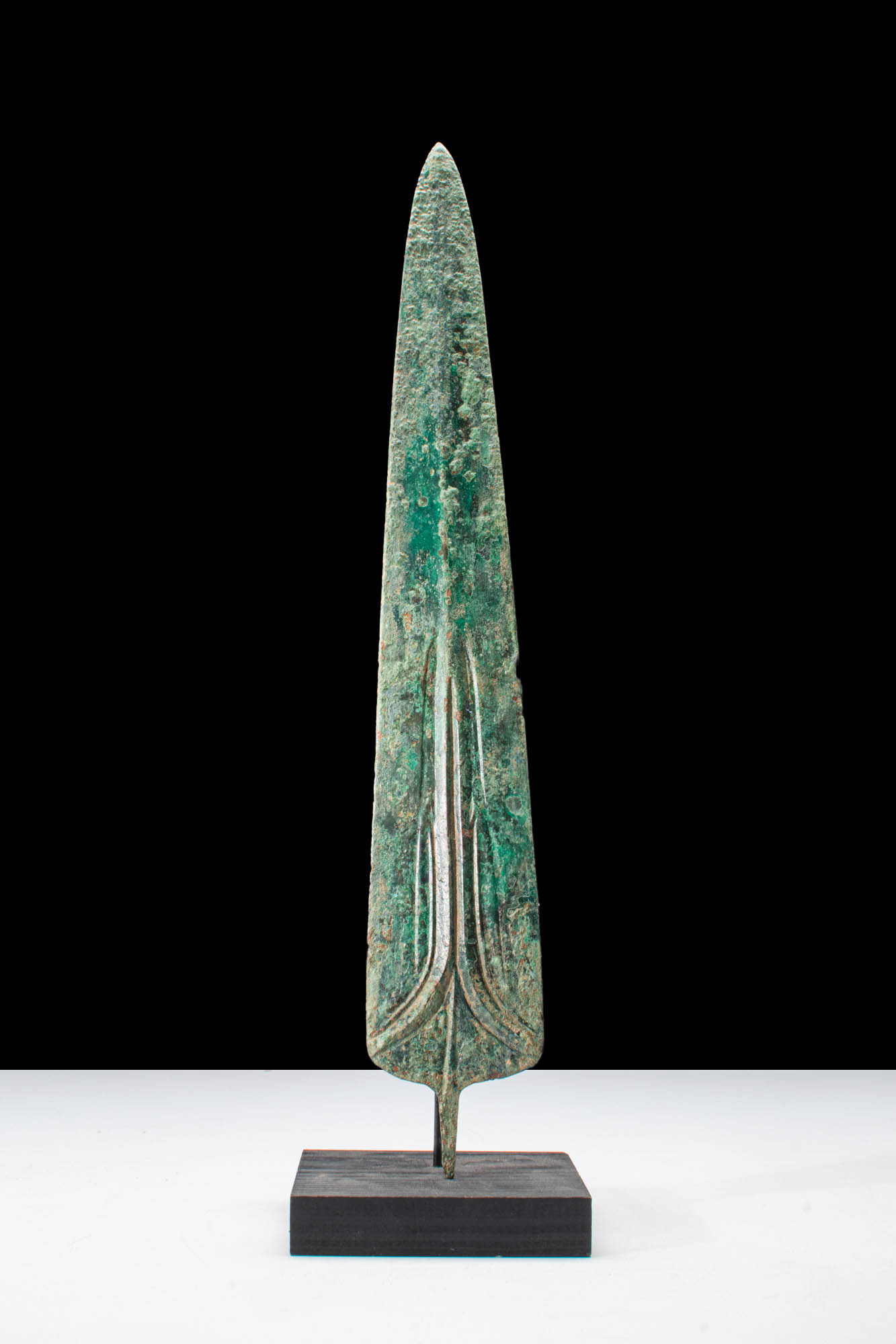 ANCIENT BRONZE SPEARHEAD