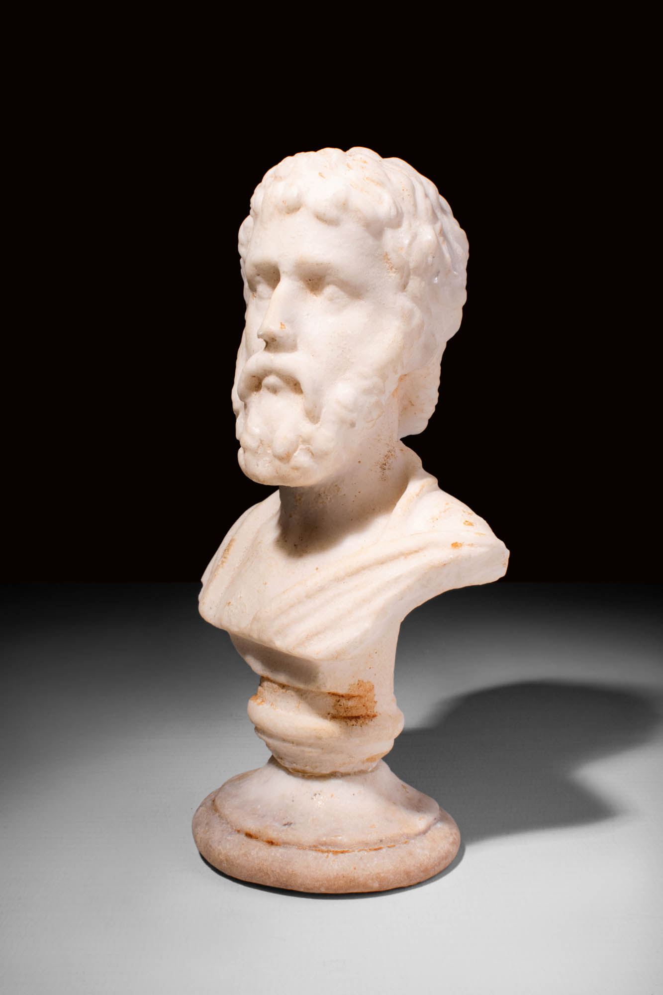 NEOCLASSICAL MARBLE BUST OF AN EMPEROR - MARCUS AURELIUS - Image 3 of 5